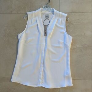 NIC+ZOE WHITE SLEEVELESS BUTTON DOWN NEW WITH TAGS